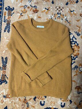 Outerknown East Bank Textured Crew Sweater in Curry
